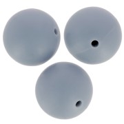 Perles rondes en silicone 15 mm pour attache sucette - tétine - Gris foncé x3