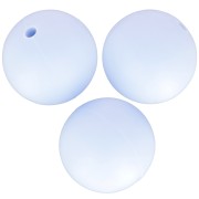 Perles rondes en silicone 15 mm pour attache sucette - tétine - Bleu Layette x3