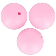 Perles rondes en silicone 15 mm pour attache sucette - tétine - Rose x3|raw }}