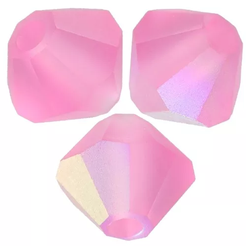 Perles toupies Preciosa - Rondelle Bead 4 mm - Rose AB Matt x30