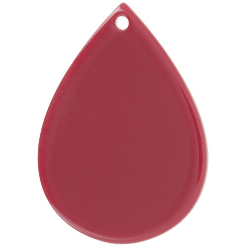 Pendentif goutte 31x22 mm en acétate - Bordeaux x1
