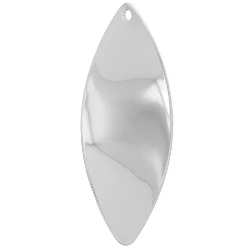 Pendentif ovale ondulé 29x11 mm - Rhodié x1