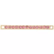 Intercalaire barre 30x2 mm avec strass - Doré - Rose x1