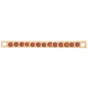 Intercalaire barre 30x2 mm avec strass - Doré - Cognac x1|raw }}