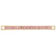 Intercalaire barre 30x2 mm avec strass - Doré - Rose clair x1|raw }}
