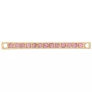 Intercalaire barre 30x2 mm avec strass - Doré - Rose clair x1
