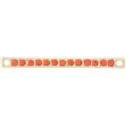 Intercalaire barre 30x2 mm avec strass - Doré - Orange x1|raw }}