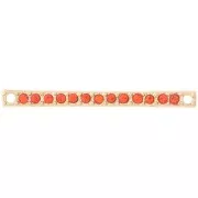 Intercalaire barre 30x2 mm avec strass - Doré - Orange x1