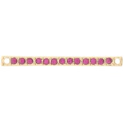 Intercalaire barre 30x2 mm avec strass - Doré - Fuchsia x1|raw }}