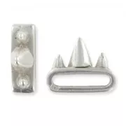 Poussoir spikes 6x17 mm argenté vieilli x1