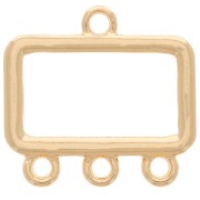 Pendentif chandelier rectangle évidé 16x17 mm 3 anneaux - Doré x1|raw }}