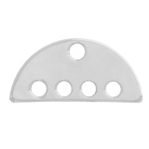 Intercalaire chandelier multi-trous forme demi-cercle 8x17 mm - Argenté x1