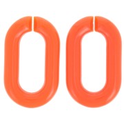 Maillon ovale en acrylique 39x23 mm - Orange x1