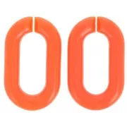 Maillon ovale en acrylique 39x23 mm - Orange x1