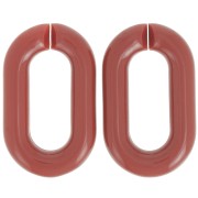 Maillon ovale en acrylique 39x23 mm - Brique foncé x1