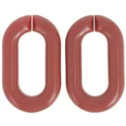 Maillon ovale en acrylique 39x23 mm - Brique foncé x1