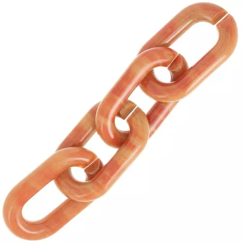 Maillon ovale en acrylique 39x23 mm - Marbré Terracotta x1