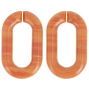 Maillon ovale en acrylique 39x23 mm - Marbré Terracotta x1