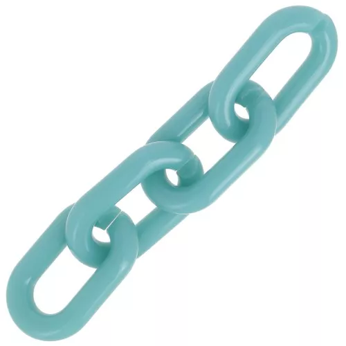 Maillon ovale en acrylique 39x23 mm - Bleu lagon x1