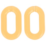 Maillon ovale en acrylique transparent 39x23 mm - Orange clair x1