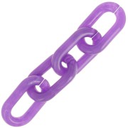 Maillon ovale en acrylique transparent 39x23 mm - Marbré violet - Blanc x1