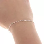 Chaîne maille fantaisie alternée (1x3) 2.2 mm en Argent 925 x1m