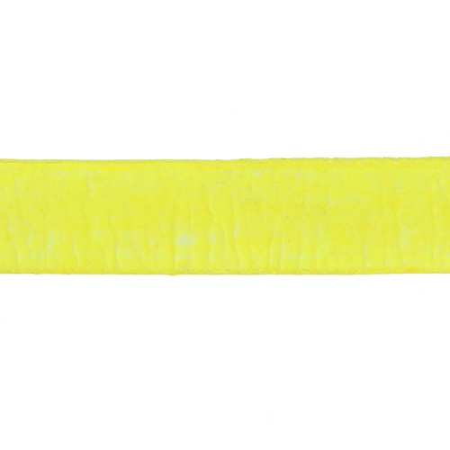 Lacet cuir 10 mm Jaune Fluo x30cm
