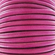 Cordon cuir européen 5 mm Fuchsia x1 m