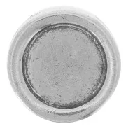 Poussoir rond à décorer pour lacet 10 mm - Placage argent fin vieilli x1