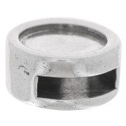 Poussoir rond à décorer pour lacet 10 mm - Placage argent fin vieilli x1