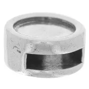 Poussoir rond à décorer pour lacet 10 mm - Placage argent fin vieilli x1