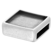 Poussoir carré 14x14 mm à décorer pour lacet 10 mm - Placage Argent fin vieilli x1|raw }}
