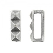 Poussoir décor relief pour lacet 10 mm argenté vieilli x1