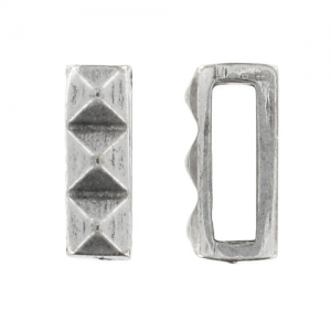 Poussoir décor relief pour lacet 10 mm argenté vieilli x1