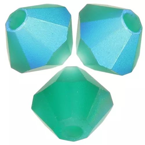 Perles toupies Preciosa - Rondelle Bead 4 mm - Emerald AB Matt x30