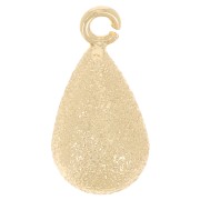 Breloque goutte diamantée 14x7 mm avec anneau ouvert - Doré x1