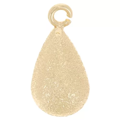 Breloque goutte diamantée 14x7 mm avec anneau ouvert - Doré x1