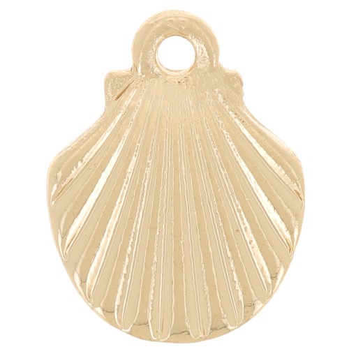 Breloque coquillage 13x10 mm - Doré x1