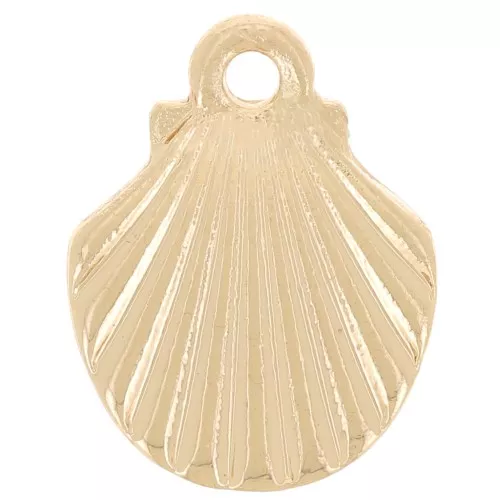 Breloque coquillage 13x10 mm - Doré x1
