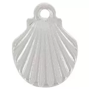 Breloque coquillage 13x10 mm - Argenté x1