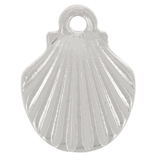 Breloque coquillage 13x10 mm - Argenté x1