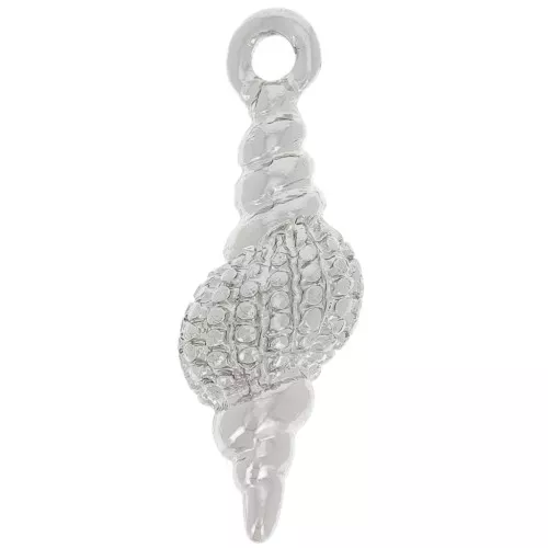 Breloque coquillage texturé 18x6 mm - Argenté x1