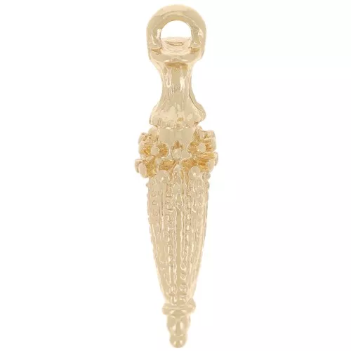 Pendentif pointe de pendule ethnique 24x6 mm - Doré x1