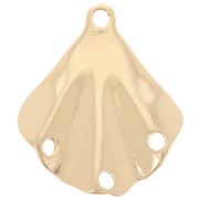 Pendentif chandelier effet plissé martelé 21x18 mm avec 3 trous - Doré x1