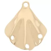 Pendentif chandelier effet plissé martelé 21x18 mm avec 3 trous - Doré x1