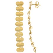 Boucles d'oreilles longues pendantes - 58x10 mm - Doré à l'or fin x2|raw }}