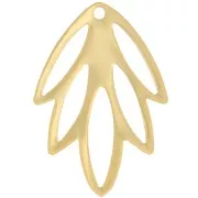 Pendentif feuille ajouré 25x17.5 mm - Doré à l'or fin x1