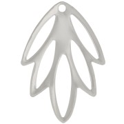 Pendentif feuille ajouré 25x17.5 mm - Rhodié x1