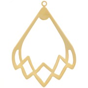 Pendentif goutte évidé design 30x22 mm - Doré à l'or fin x1|raw }}