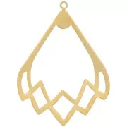 Pendentif goutte évidé design 30x22 mm - Doré à l'or fin x1